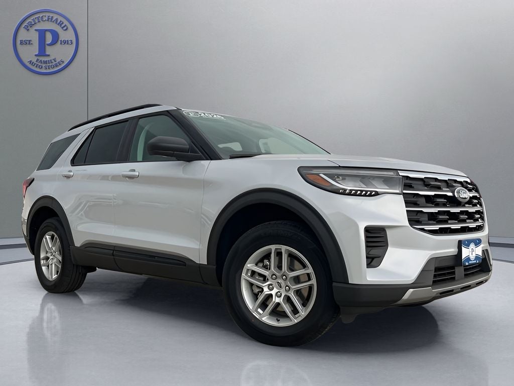 2026 Ford Explorer Active in Space White Metallic — front three-quarter view