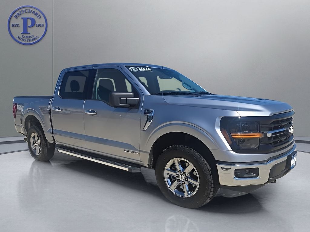 2024 Ford F-150 XLT in Silver Metallic — front three-quarter view