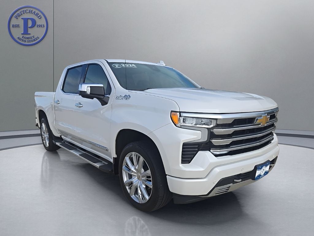 2024 Chevrolet Silverado 1500 High Country in Iridescent Pearl Tricoat — front three-quarter view