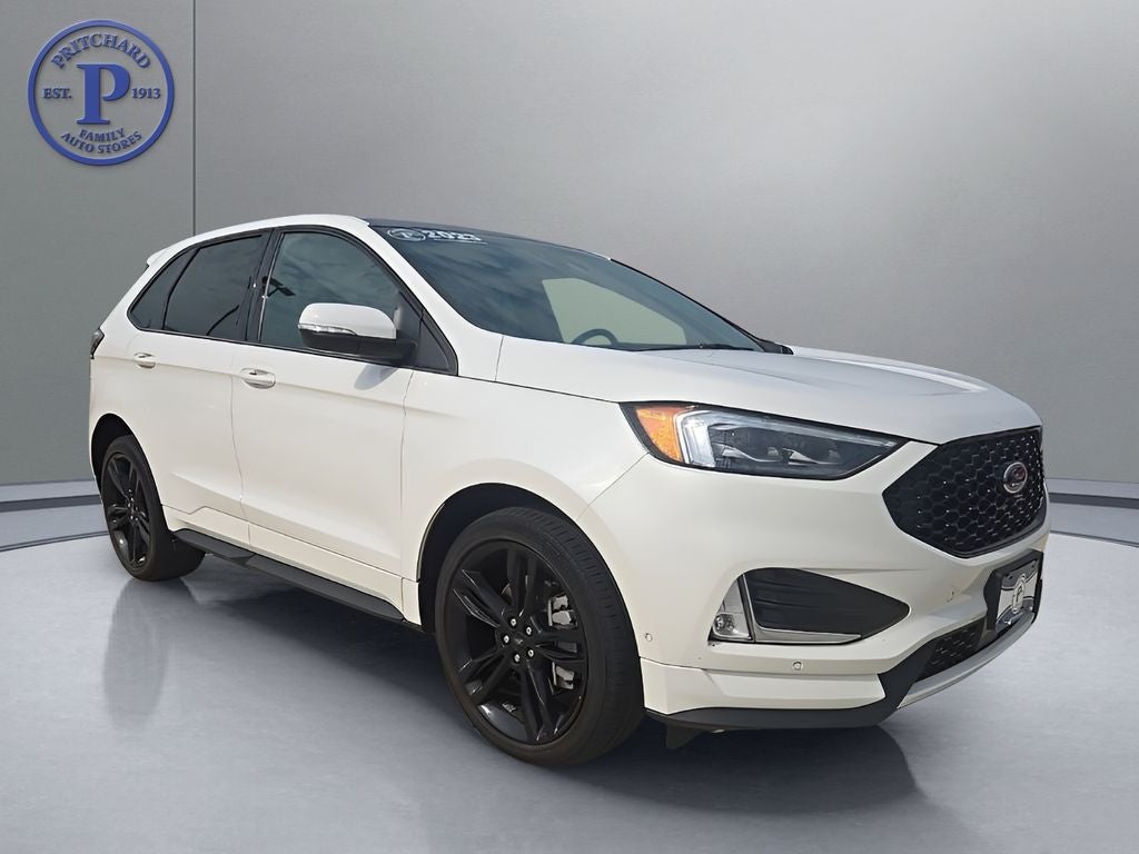 2023 Ford Edge ST in White Metallic — front three-quarter view