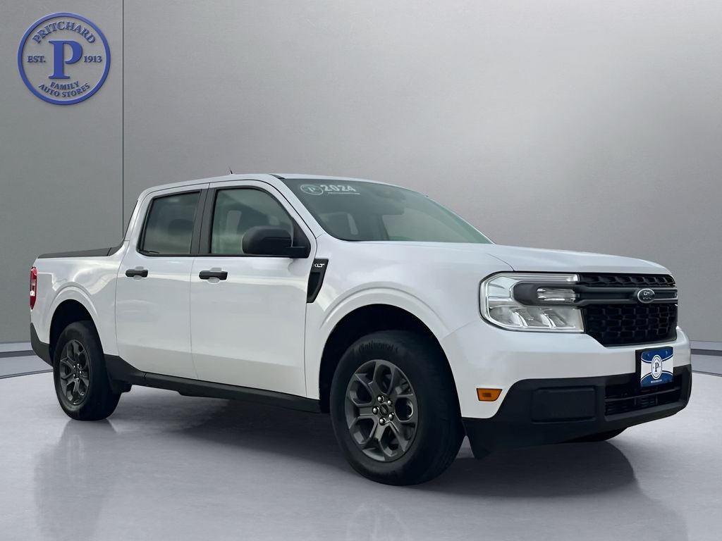 2024 Ford Maverick XLT in Oxford White — front three-quarter view