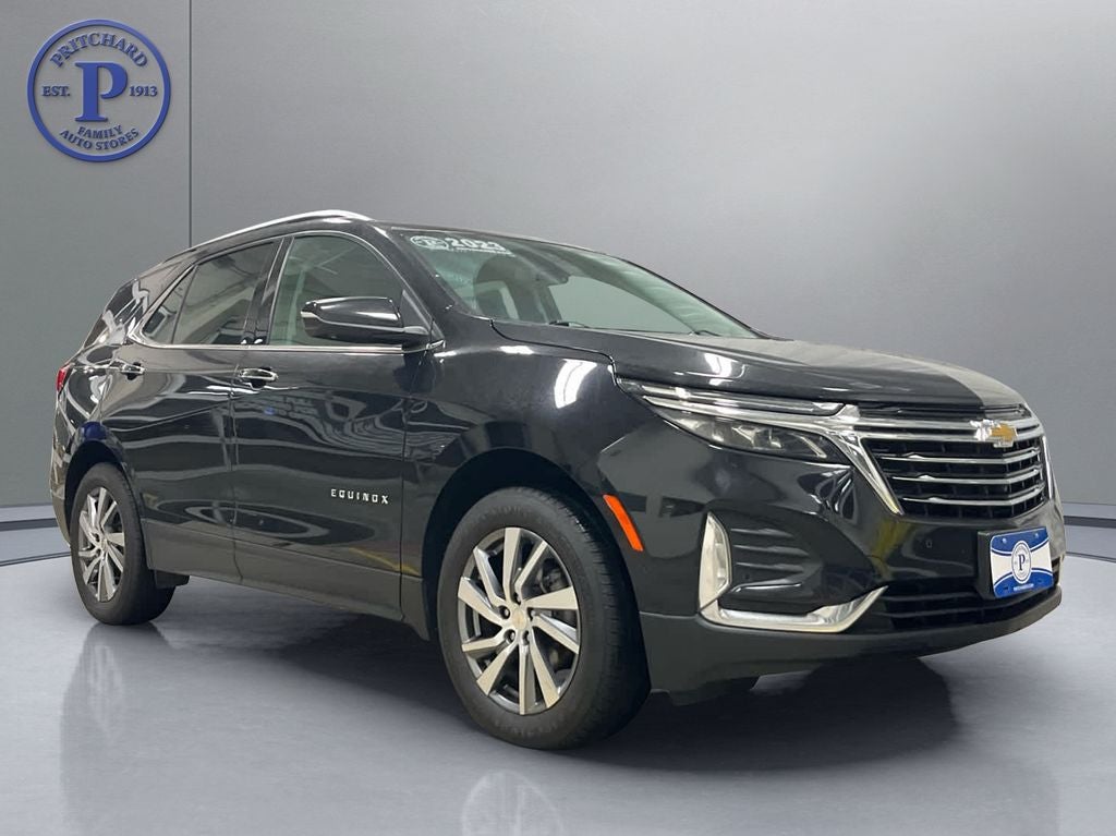 2023 Chevrolet Equinox Premier in Mosaic Black Metallic — front three-quarter view