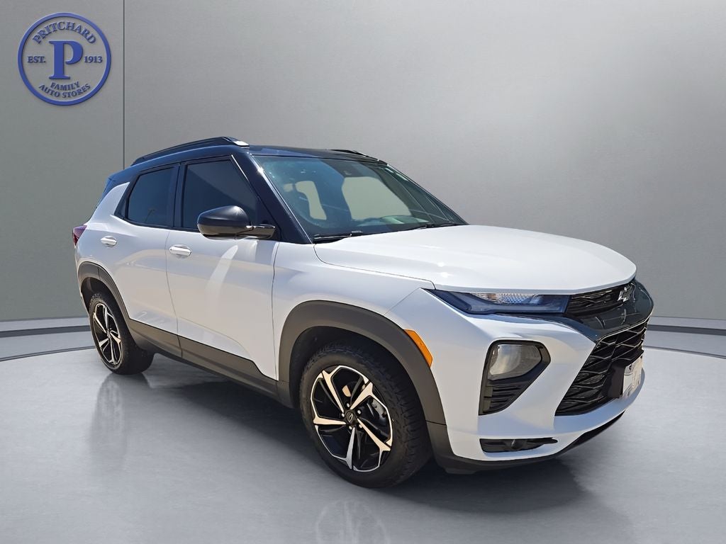 2023 Chevrolet TrailBlazer RS in Summit White — front three-quarter view